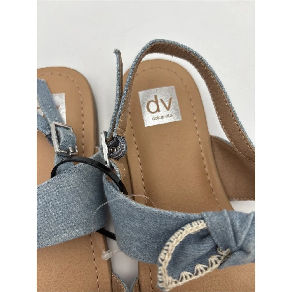 New Little Kids Dolce Vita Caicey Blue Denim Ankle Strap Sandals Size 3